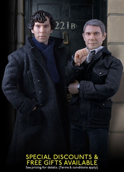 Sherlock Holmes and John Watson 1/6 scale collectible figures as pair by Big Chief