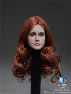 Female Head with Long Curly Hair - DS Toys 1/6 Scale