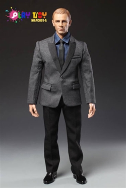 Men's Suit in Grey - 1/6 Scale Accessory Set - Play Toy