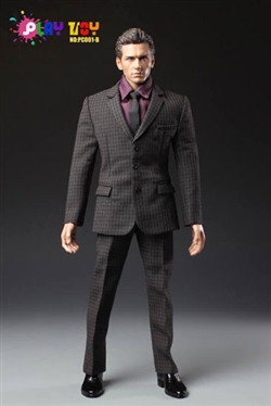 Men's Brown Check Suit - 1/6 Scale Accessory Set - Play Toy