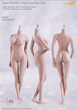 Super-Flexible Female Seamless Body in Pale (Large Bust) - Phicen 1/6 Scale