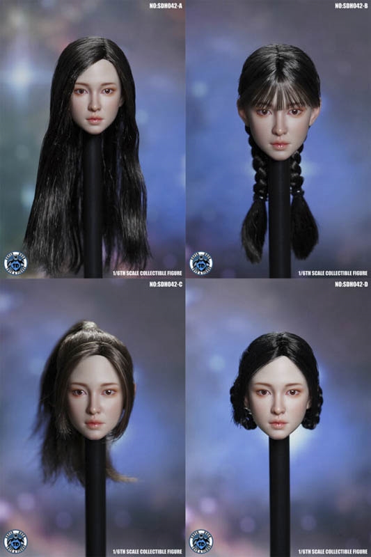 Asian Headsculpt - Four Versions - Superduck 1/6 Scale Accessory