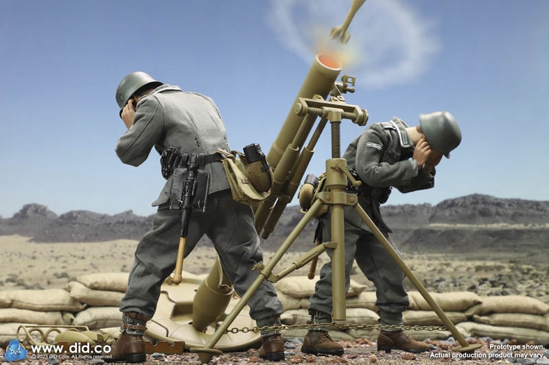 12cm Granatwerfer 42 mortar in Yellow- World War II - DiD 1/6 Scale Accessory