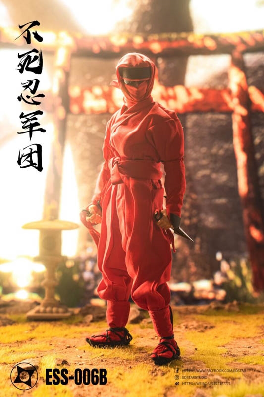 Undead Ninja Army Clothes and Weapons Set - Red Version - EdStar 1/6 Scale Figure