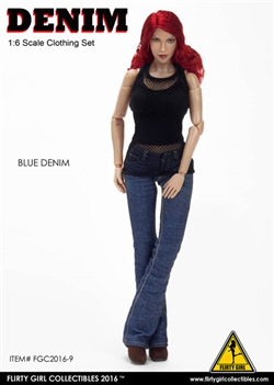 Denim Fashion Clothing Set in Blue - Flirty Girl 1/6 Scale