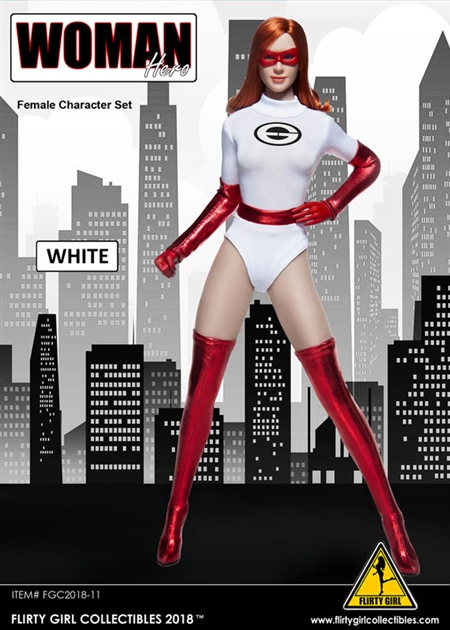Woman Hero Costume Set - White Version - Flirty Girl 1/6 Scale Accessory Set
