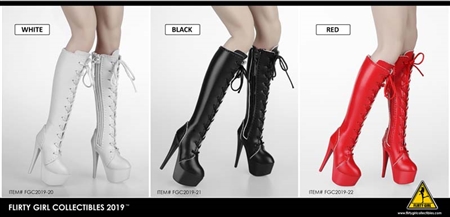 Female Laced Boots - Three Color Versions - Flirty Girl 1/6 Scale Accessory Set