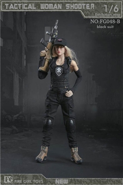 Tactical Female Shooter - Black Version - Fire Girl 1/6 Scale Accessory Set