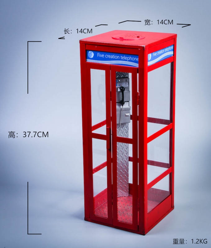 Telephone Booth - Three Color Options - Five Toys 1/6 Scale Diorama Accessory
