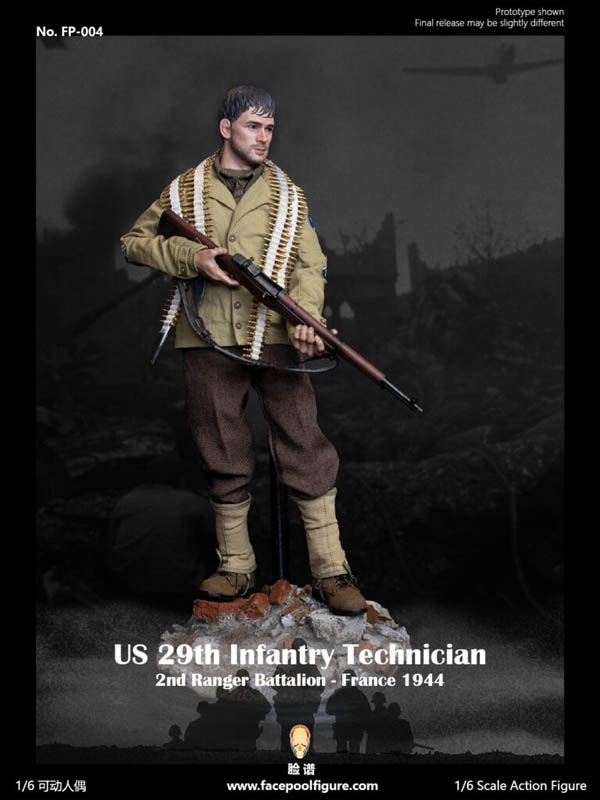 US 29th Infantry Technician France 1944 - Version A - Facepool 1/6 Scale Figure