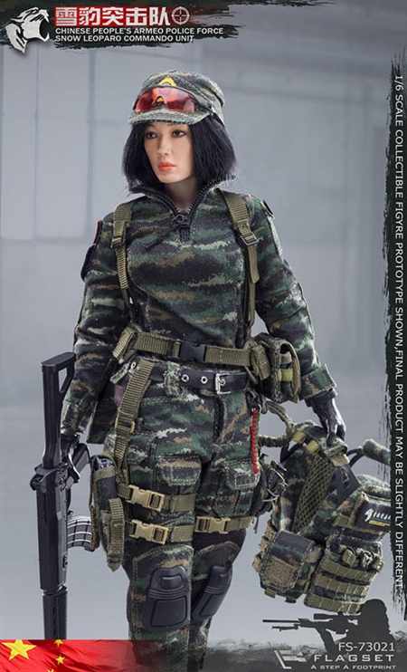 Female Sniper - Chinese - Snow Leopard Camouflage - Flagset 1/6 scale figure