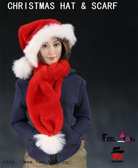 Christmas Hat and Scarf - Feel Toys 1/6 Scale Accessory