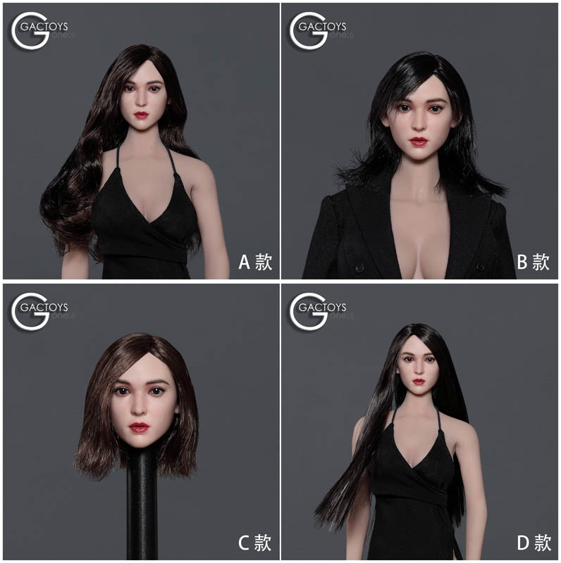 Asian Women’s Head Sculpt - Four Versions - GAC Toys 1/6 Scale Head Sculpt