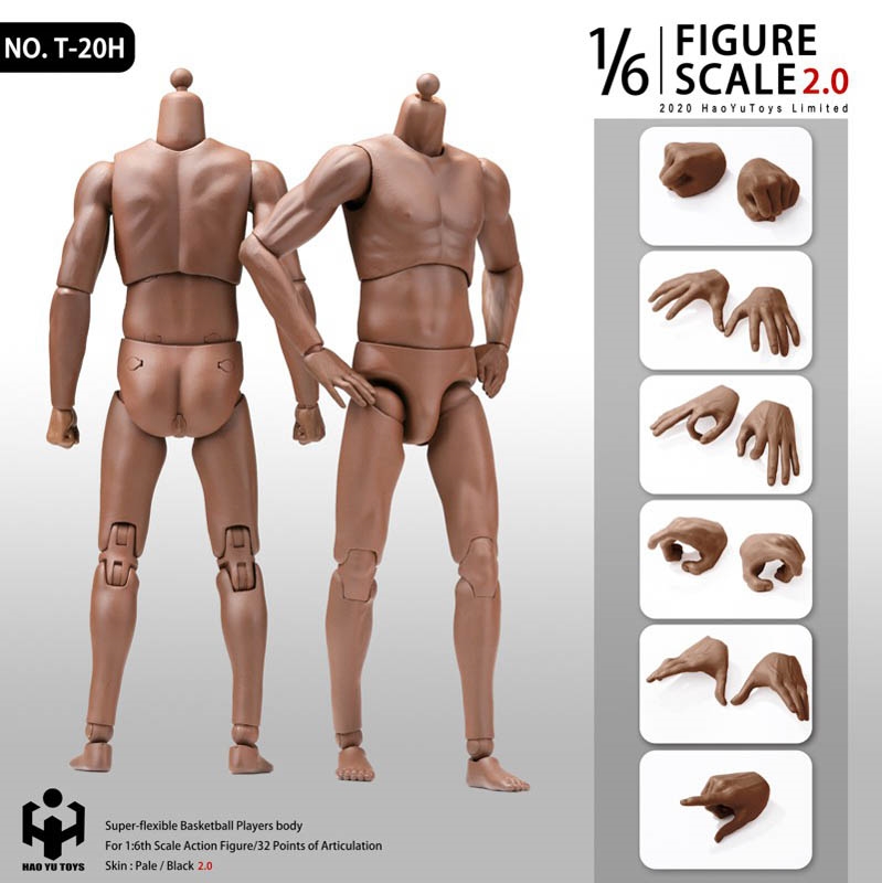 2.0 Super Sportsman's Body - African American - HY Toys 1/6 Scale Body