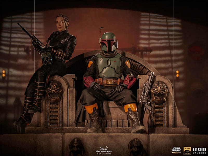 Boba Fett & Fennec Shand on Throne Deluxe - The Mandalorian - Iron Studios BDS 1/10 Scale Statue