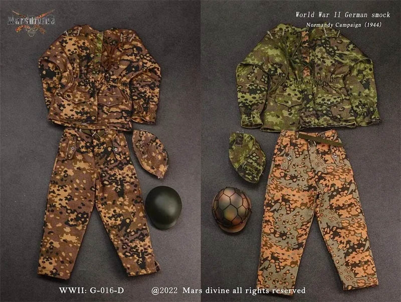 German Smock Trouser and Helmet  Version D - World War II - Mars Divine 1/6 Scale Accessory Set