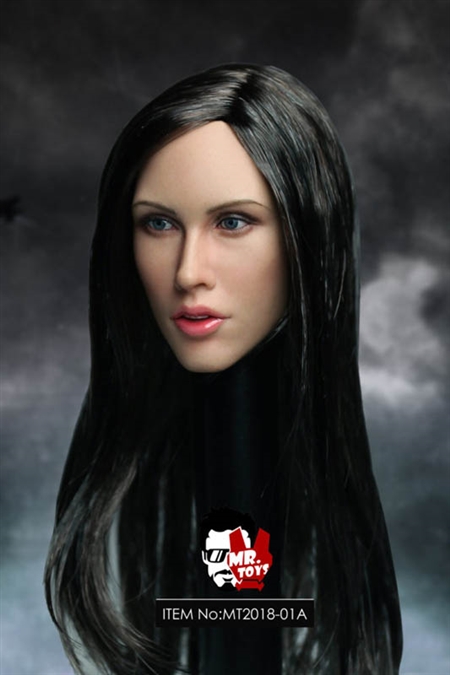 Female Head Sculpt - Black Hair Version - Mr. Toys 1/6 Scale Accessory