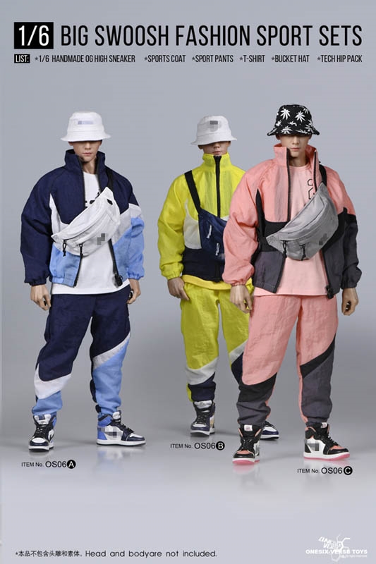 Big Swoosh Fashion Sport Sets - Three Color Options - One Six Verse 1/6 Scale Accessory
