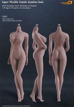 Super-Flexible Female Seamless Body S09C Large-Suntan - Phicen 1/6 Scale