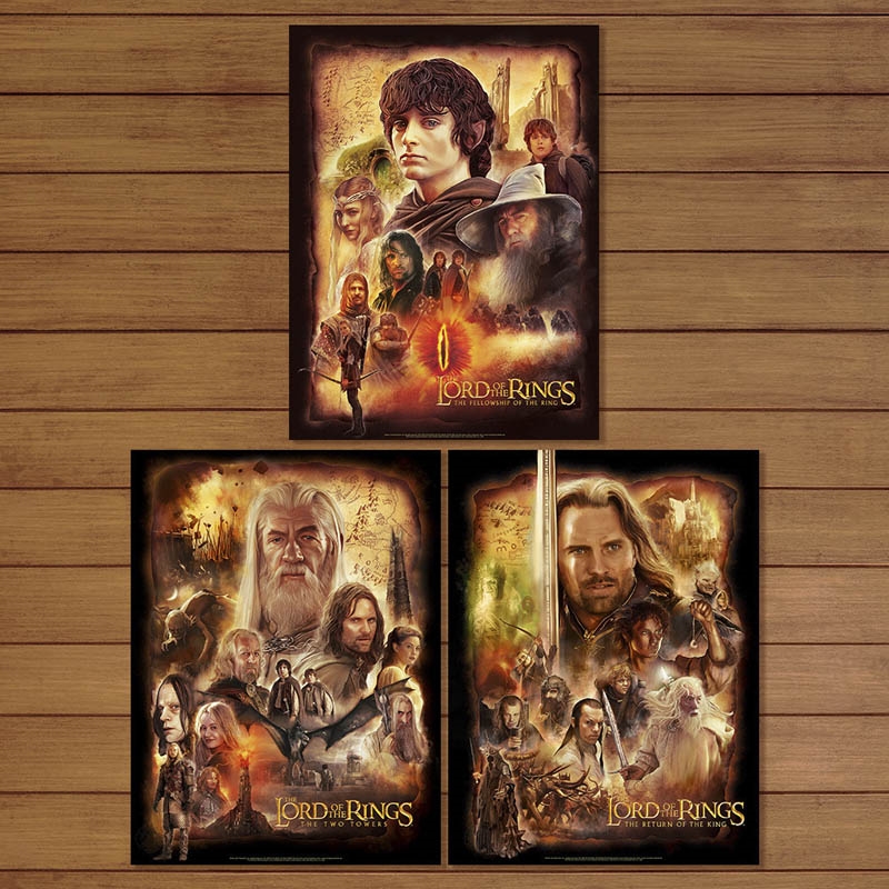 The Lord of the Rings Trilogy - Rich Davies Turksworks - Art Print Set