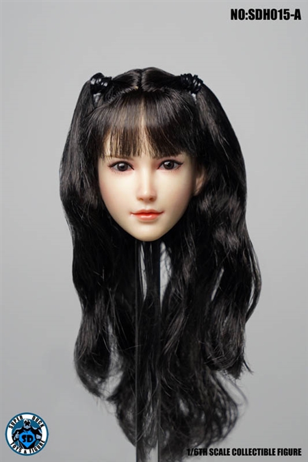 Asian Headsculpt 6.0 - Black Hair + Ponytails - Superduck 1/6 Scale Accessory