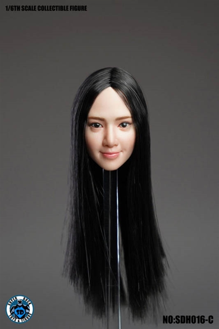 Asian Headsculpt 7.0 - Black Hair Version - Superduck 1/6 Scale Accessory