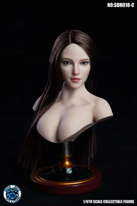 Headsculpt - Female with Dark Hair - SuperDuck 1/6 Scale Accessory