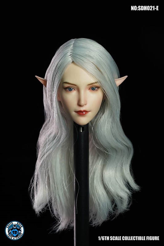 Female Head with Interchangeable Ears - Grey Hair - Super Duck 1/6 Scale Accessory