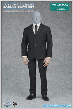 Men's Formal Suit Set - Black Suit Version - Toys City 1/6 Scale Accessory