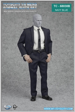 Men's Formal Suit Set - Navy Suit Version - Toys City 1/6 Scale Accessory
