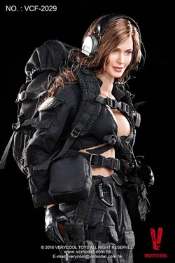 Female Shooter in Black  - Very Cool 1/6 Figure