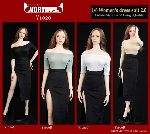 Women’s Dress Suit 2.0 - Four Color Options - Vor Toys 1/6 Scale Accessory