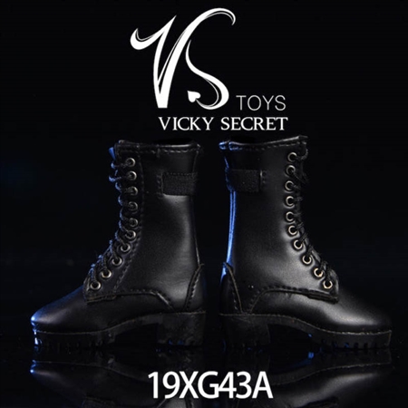 Zipper Boots - in Black - VTS Toys 1/6 Scale