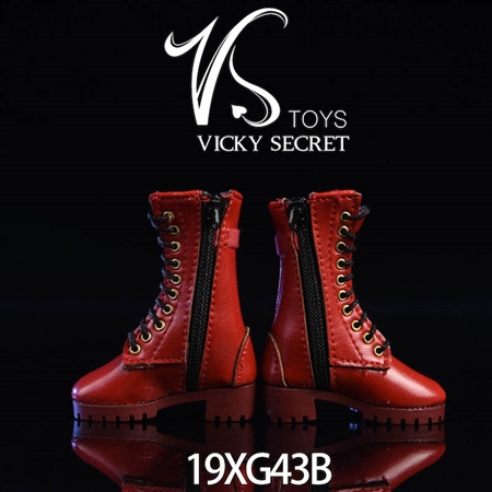 Zipper Boots - in Red - VTS Toys 1/6 Scale