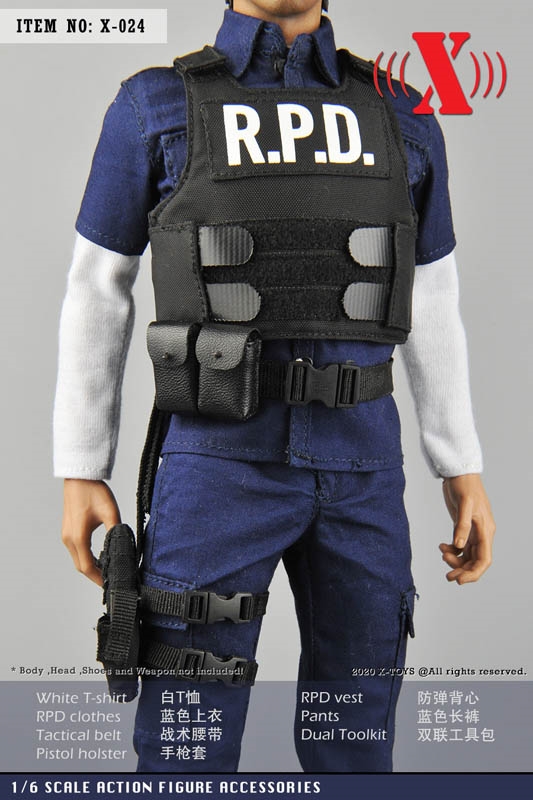 Police Costume - X-Toys 1/6 Accessory Set
