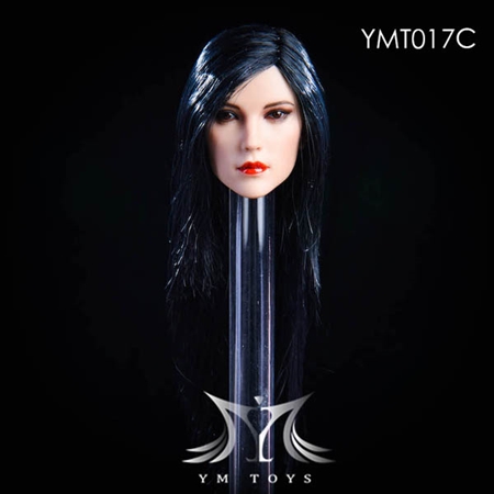 Female Head - Black Long Hair - YMT 1/6 Scale