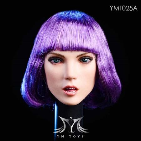 Female Head Sculpt - Purple Hair - YM Toys 1/6 Scale Figure