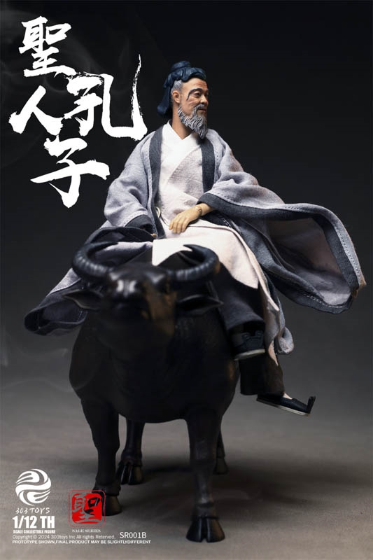 Confucius The Sage Teacher Riding Water Buffalo Eastward - Sage