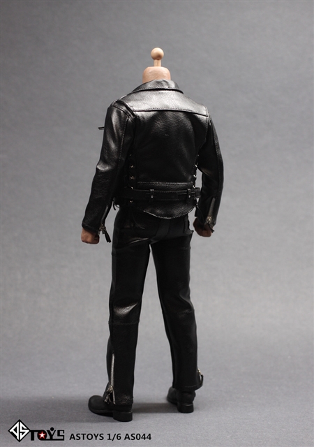 ASTOYS 1/6 Leather Jacket Pants Tshirt Belt Costume Combat Clothing Costume Toy 