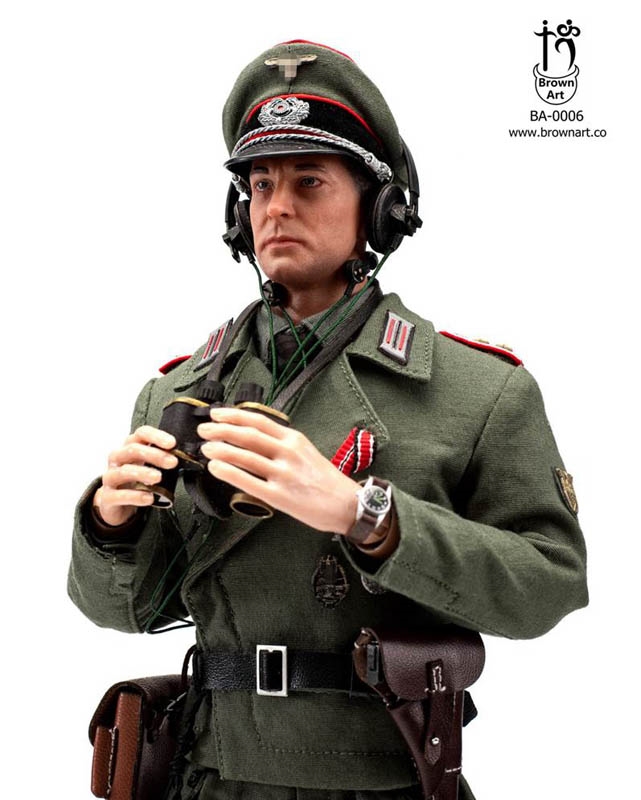 WW2 German Panzer Commander - Green Deluxe Version - Brown Art 1/6 Scale Figure