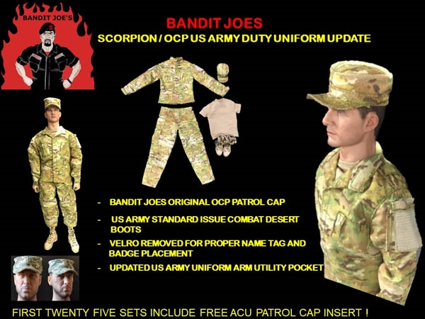1/6 US ARMY OCP/MULTICAM SOFTCAP FROM BANDIT JOE'S 