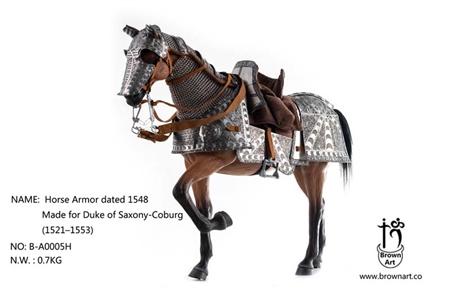 Armored Horse - Duke of Saxony-Coburg - Sixteenth Century - Brown Art 1/6 Scale Accessory