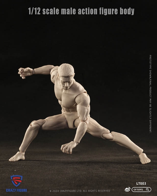 Male Action Figure Body - Crazy Figure 1/12 Scale Body