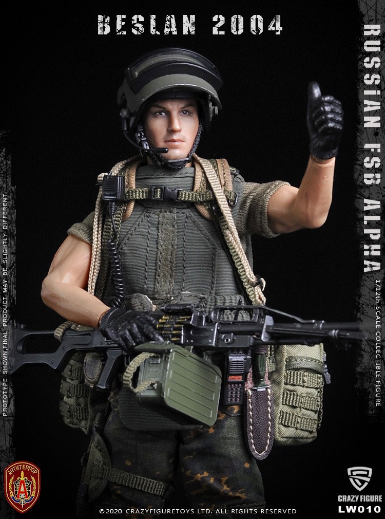 Russian Alpha Special Forces Russian Machine Gunner - Crazy Figure 1/12 Scale