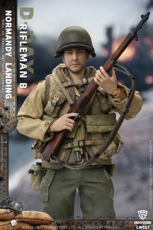 Rifleman B - US Army On D-Day - World War II - Crazy Figure 1/12 Scale Figure