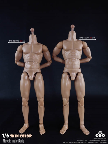 ZC Toys 1/6 Scale black  Muscular Nude Action Figure Body for  hot toys Head 