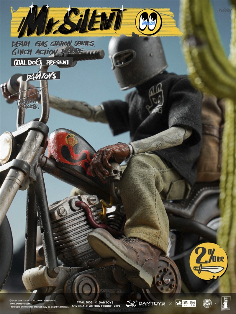 Mr. Silent Deluxe with Bike - D.G.S Series - Coal Dog x DAM Toys 1