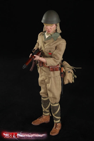 3R Action Figure 3.5x2.5 - 1/6 Scale Deuxième Guerre Mondiale IJA Lieutenant Sachio Eto-National Drapeau 