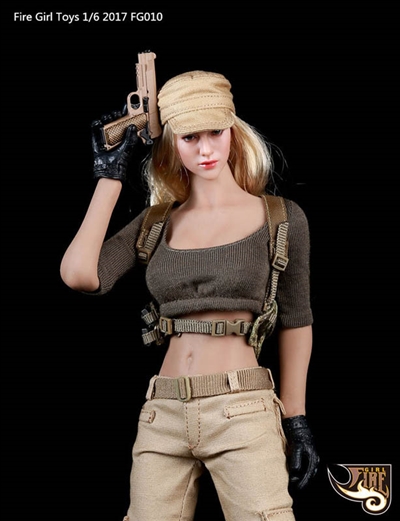 Female Tactical Shooter Combat Uniform Army - Green Version - Fire Girl 1/6 Scale Accessory