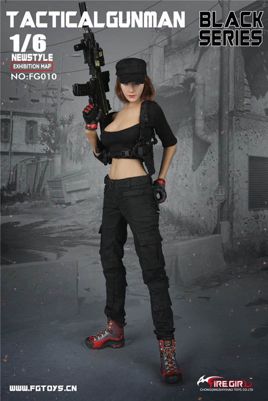 Female Tactical Shooter Combat Uniform Army - Black Version - Fire Girl ...